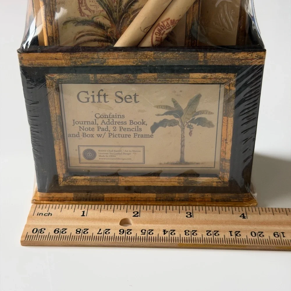 ✨ Chad Barrett Vintage 2002 Gift Set - Palm Tree Botanical Design / Desk Decor